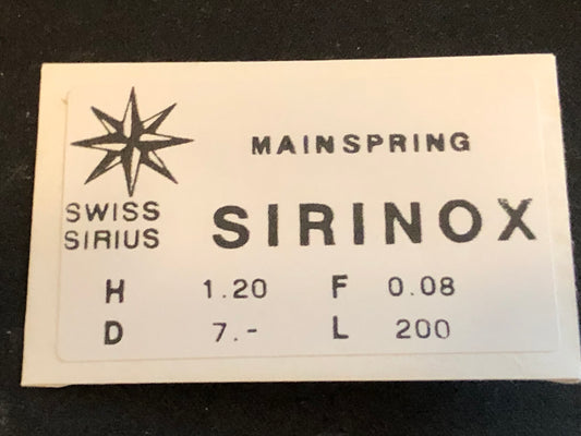 SIRINOX Mainspring for Omega 240, 251, Movado 62, 62, Bulova 7T, 7AT - Alloy