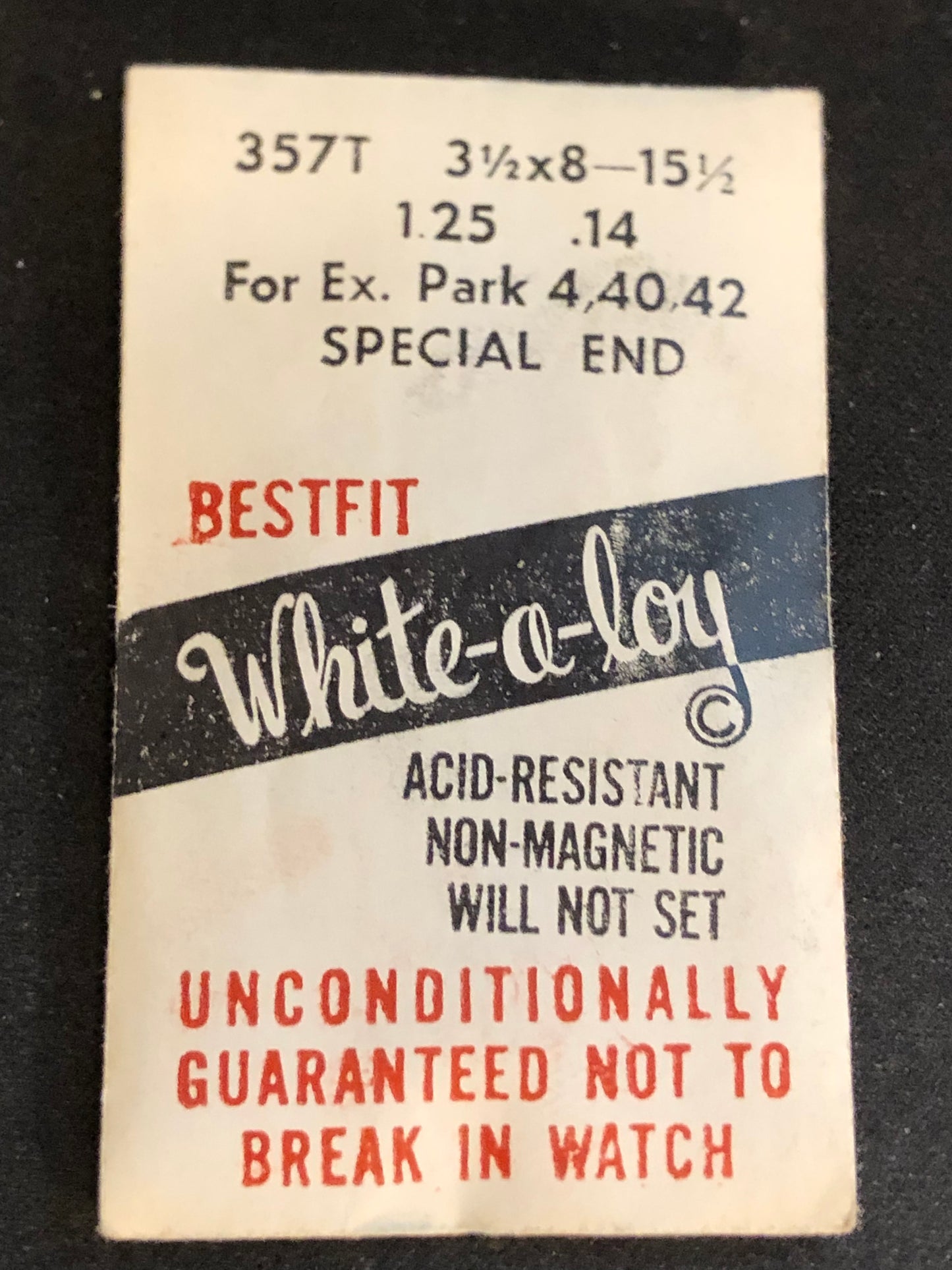 BESTFIT Mainspring 357T for Excelsior Park caliber 4, 40, 42 Chronograph - Alloy