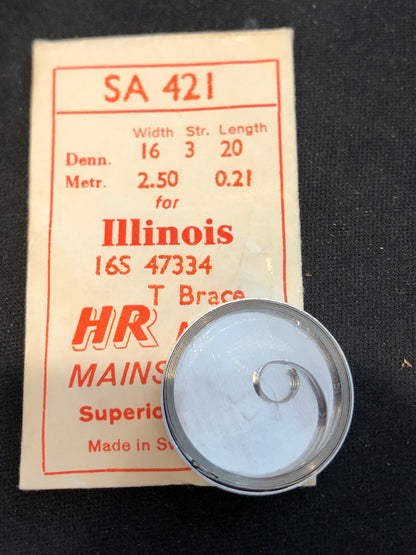 HR Mainspring SA421 for 16s Illinois Factory No. 47334 - Alloy