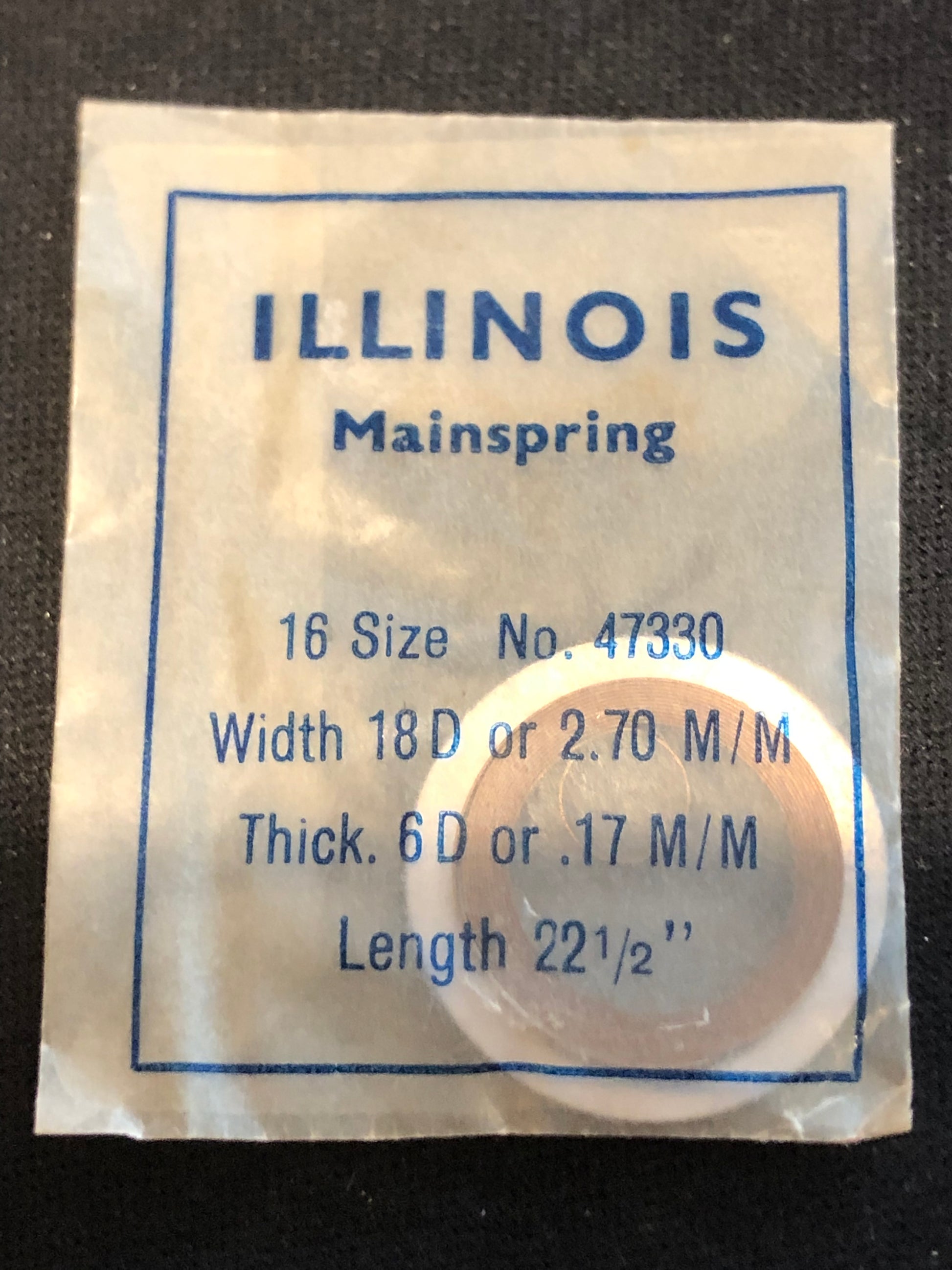 Illinois Factory Mainspring #47330 for 16s movements - Steel – Vintage ...