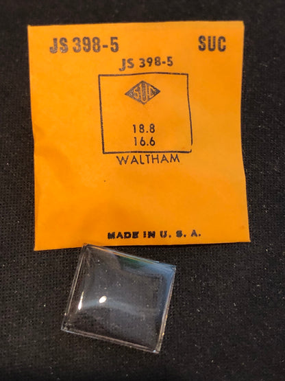 SUC Fancy Crystal JS 398-5 for Waltham - 18.8 x 16.6mm - New