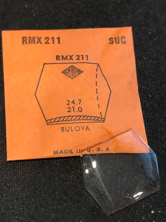 SUC Rocket Crystal RMX 211 for BULOVA 24.7 x 21.0mm - New