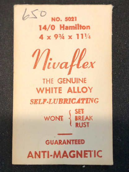 Nivaflex Mainspring for 14/0s Hamilton No. 5021 - Alloy