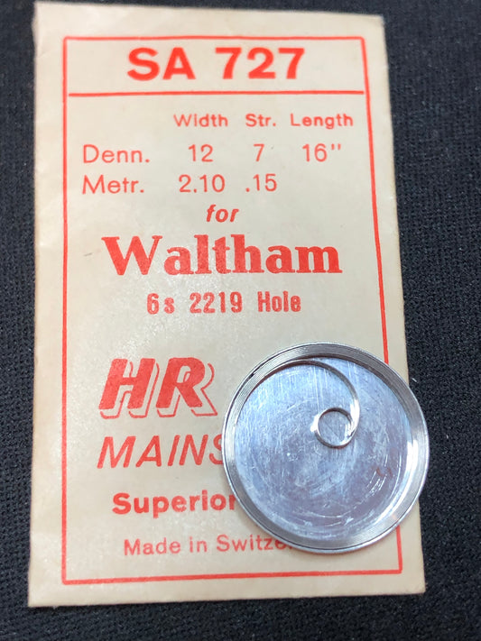 HR Mainspring SA727 for Waltham 6s Factory No. 2219 - Alloy