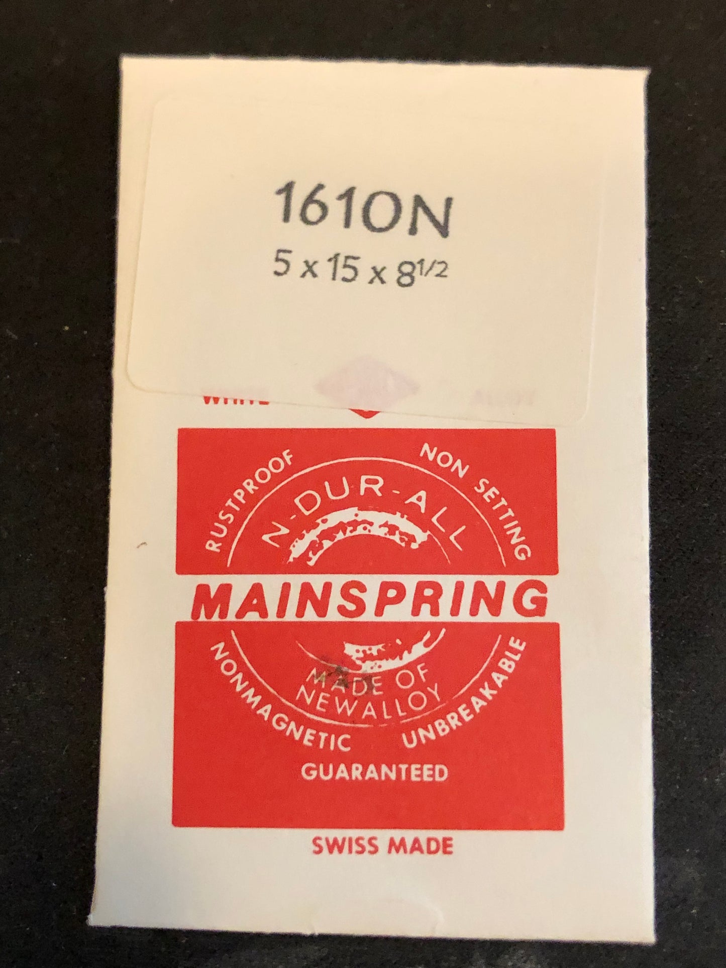 NEWALL Mainspring #1610N for Bulova 5AB, 8EN, Benrus AE, Peseux 140, Hamilton 761, 780 - Alloy