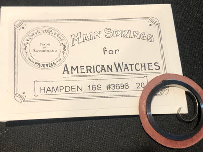 Progress Mainspring for 16s Hampden Factory No. 3696 - Steel