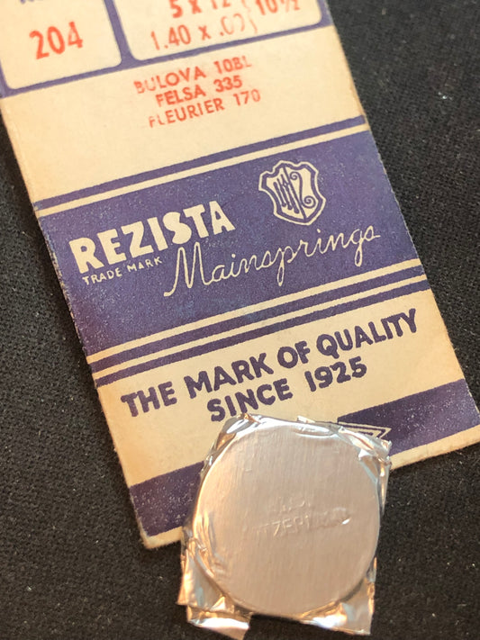 Rezista Mainspring #204 for Bulova 10BL, 10ZL, Felsa 335, 336, Fleurier 170 - Steel