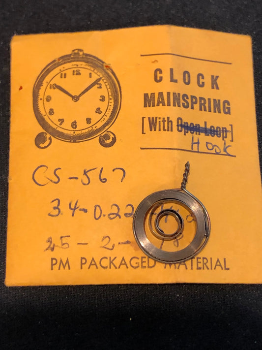 PM Clock TIME Mainspring CS-567 for Muller Caliber 36 Alarm Clock