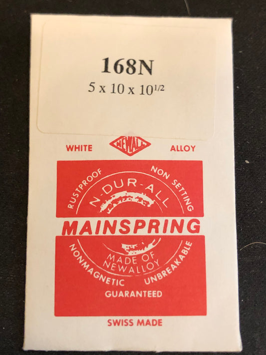 Newall Alloy Mainspring #168N for FEF 70 to 89 & 100 to 109, Bulova 10WK  + many others