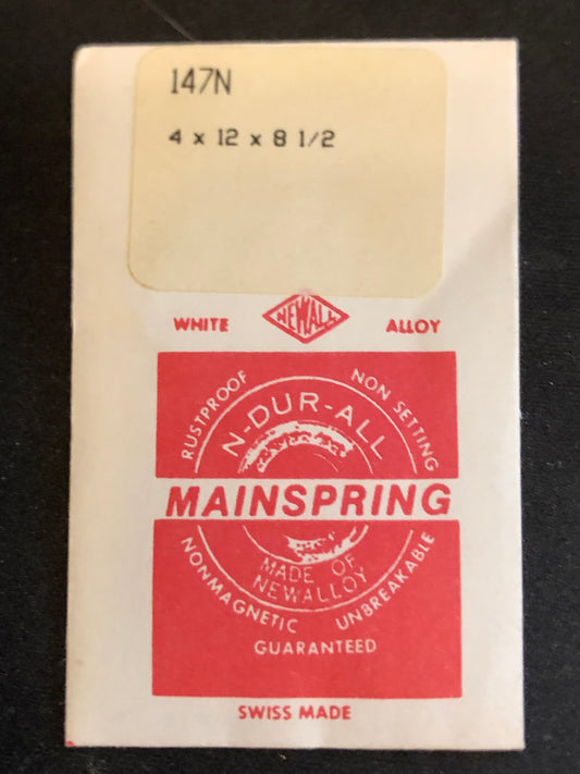 Newall Alloy Mainspring #155N for Gruen 485, 487, Hamilton 656, Helbros 78 + many others
