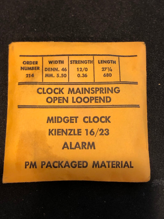 PM Clock TIME Mainspring CS-214 for Kienzle Caliber 16/23 Alarm Clock
