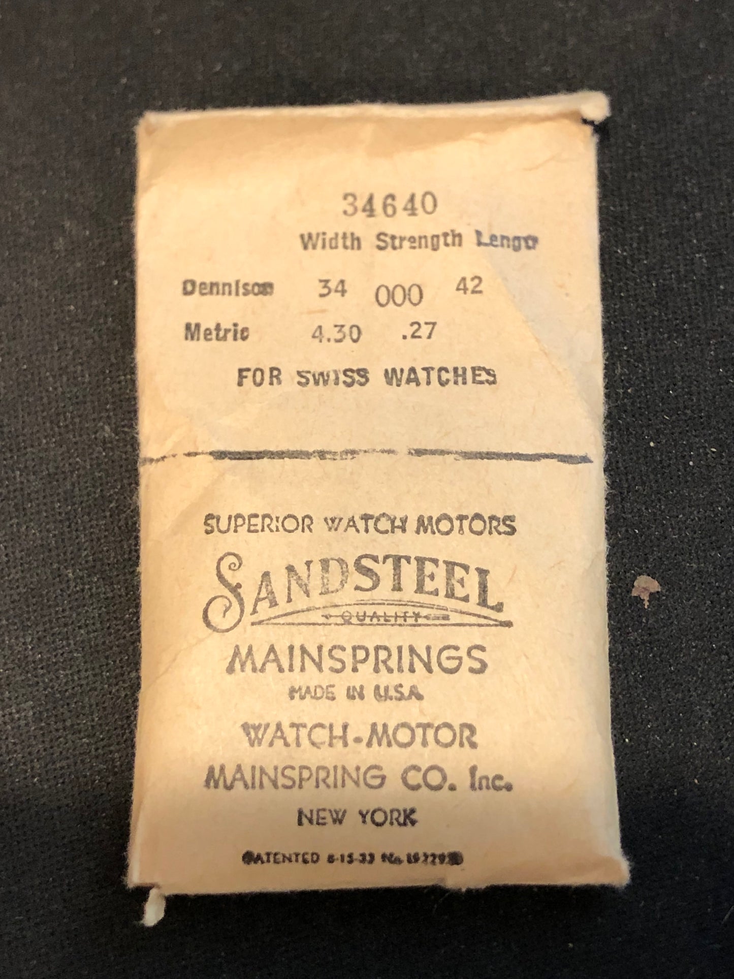 Sandsteel Mainspring for Jaeger 8-Day Travel Clock #34640 - Steel