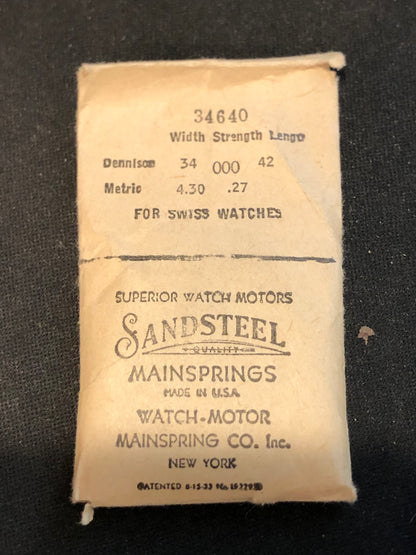Sandsteel Mainspring for Jaeger 8-Day Travel Clock #34640 - Steel