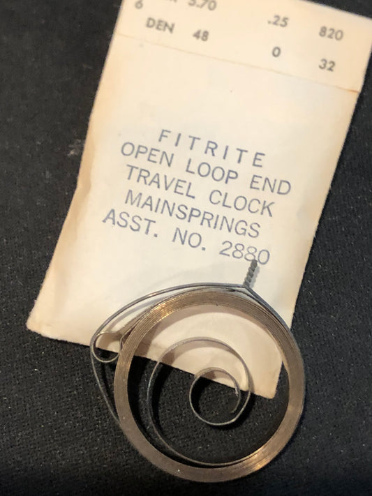 FITRITE Clock Mainspring 5.70 x .25 mm x 820 for 8-Day Travel / Alarm