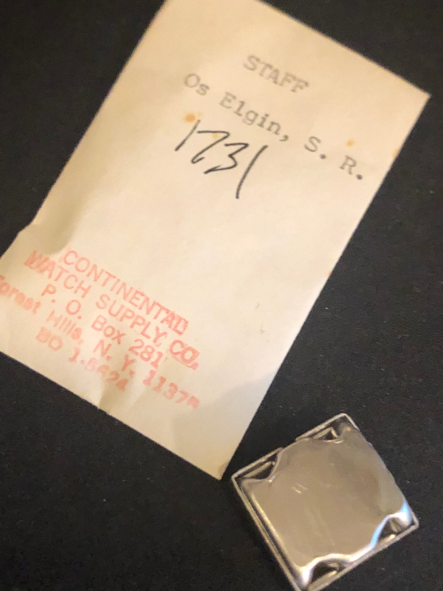 Elgin Balance Staff for 0s Single Roller Factory No. 1731