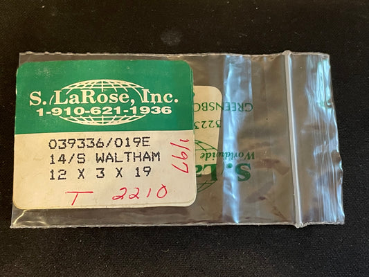 Waltham 14s Mainspring Factory No. 2210 from S. LaRose - Alloy