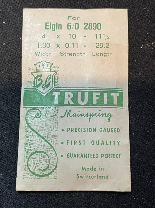 Trufit Mainspring - Elgin 2890 for 6/0s movements - Steel