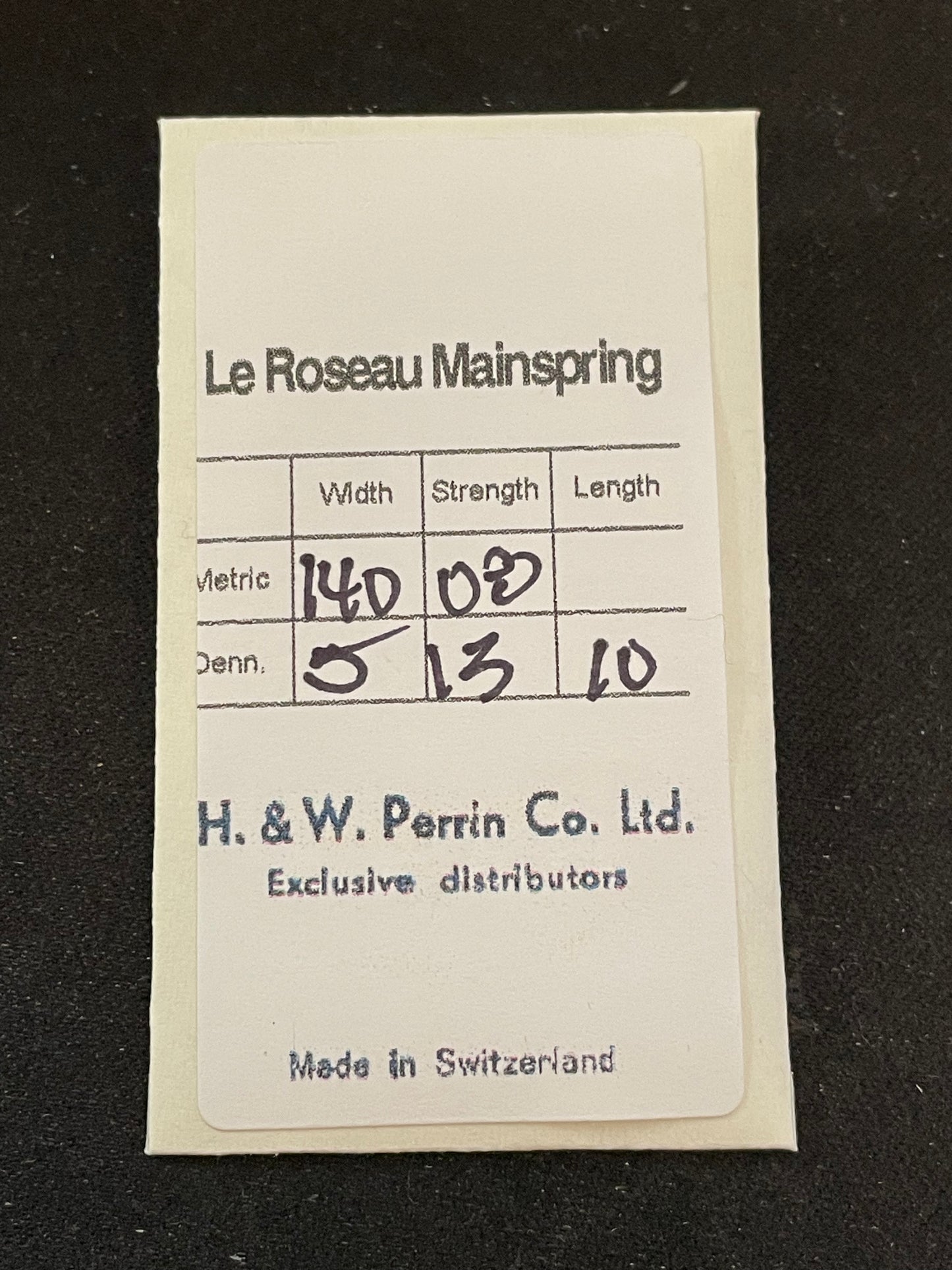 H. & W. Perrin Steel Mainspring for AS 655 953 955 959 985 1011 1046 + many others
