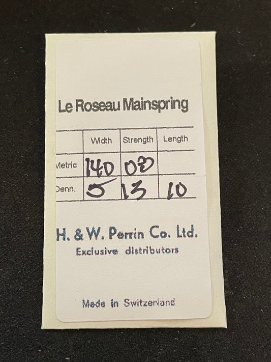 H. & W. Perrin Steel Mainspring for AS 655 953 955 959 985 1011 1046 + many others