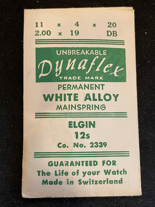Dynaflex Mainspring for Elgin 12s Factory No. 2339 / 6093 - Alloy