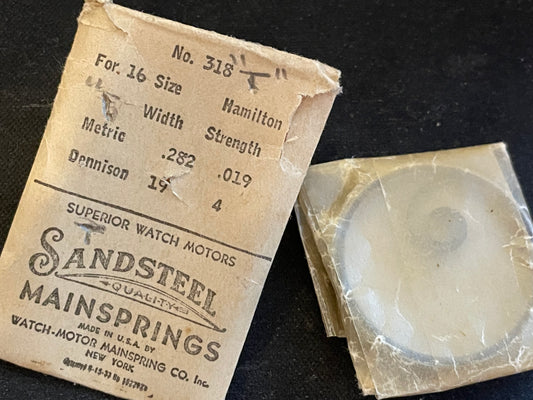 Sandsteel Mainspring for Hamilton 16s Factory No. 318 - Steel