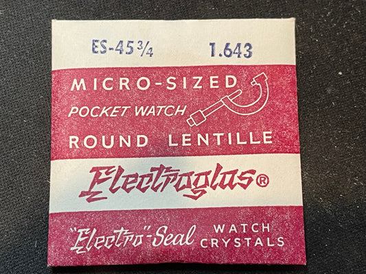 Electro-Seal ES-45¾ Pocket Watch Crystal 41.7mm (1.643") - New