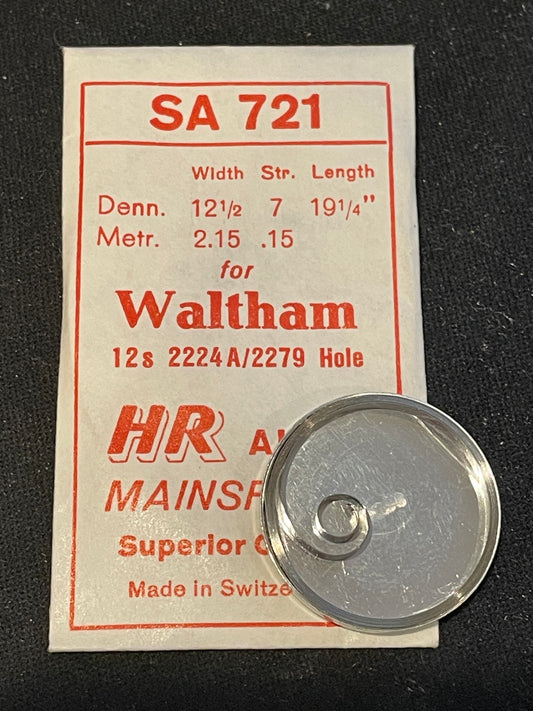 HR Mainspring SA721 for Waltham 12s Factory No. 2224A/2279 - Alloy