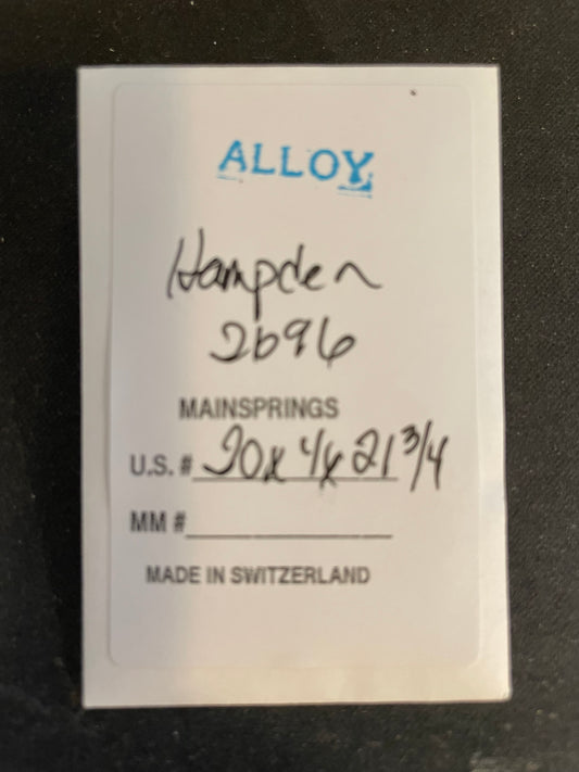Alloy Mainspring for 16s Hampden No. 2696