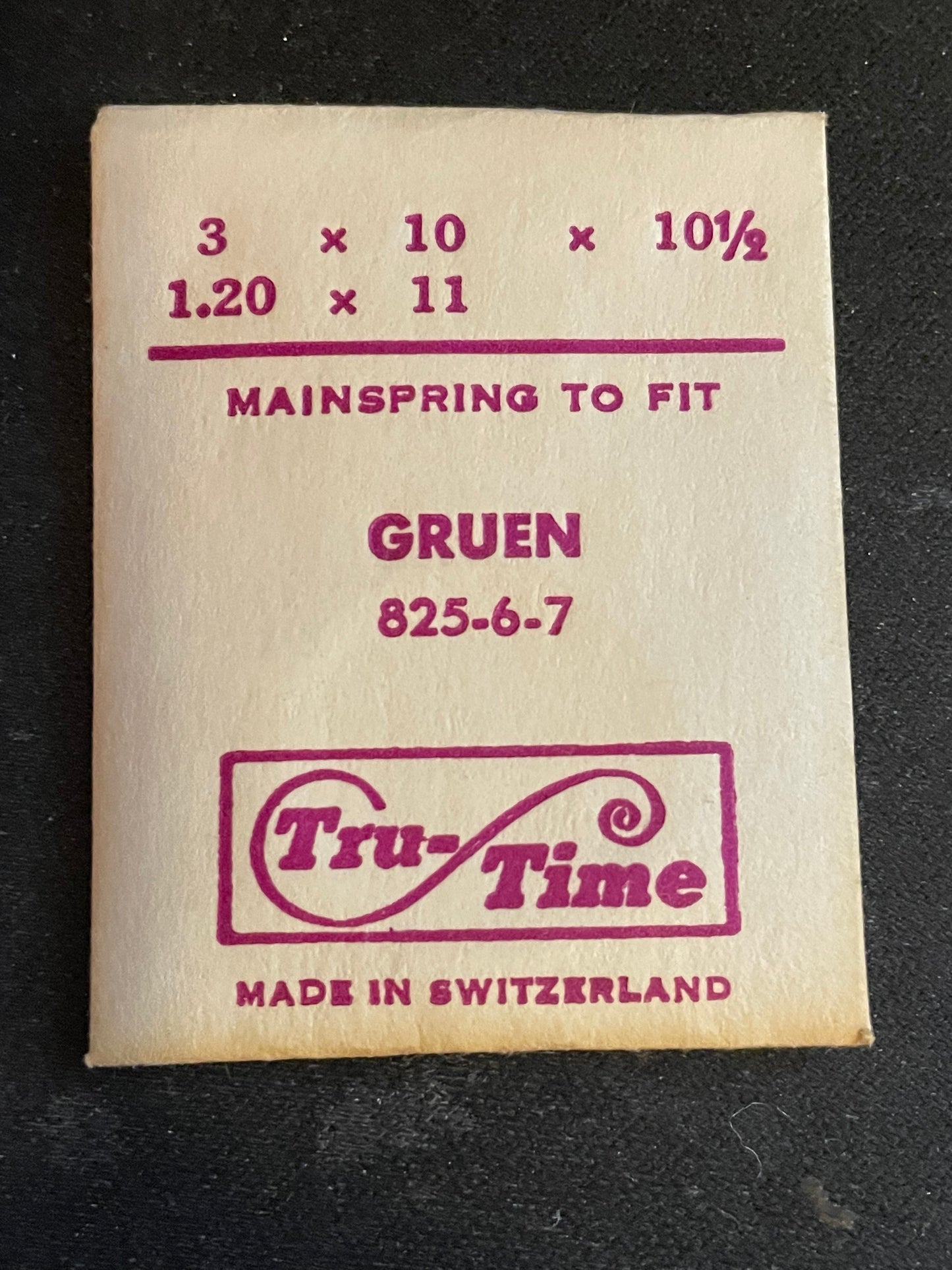 Tru-Time Mainspring for Gruen 825, 826, 827 - Steel