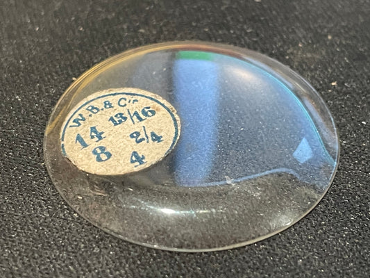 W. B. & C. Vintage Glass Hunting Case Watch Crystal 14-13/16 (~33.4mm) - NOS