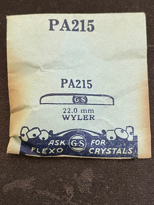 GS PA215 Wrist Watch Crystal 22.0mm for Wyler - New