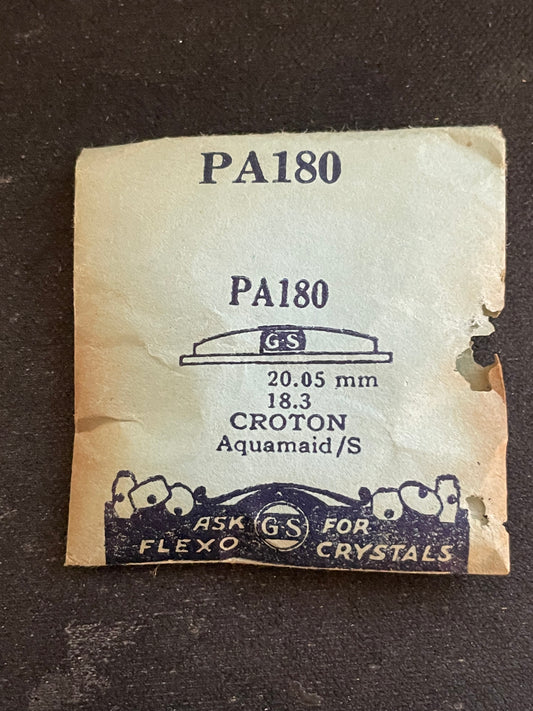 GS PA180 Wrist Watch Crystal 18.3 / 20.05 mm for Croton Aquamaid/S Wrist - New