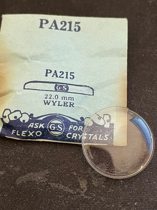 GS PA215 Wrist Watch Crystal 22.0mm for Wyler - New