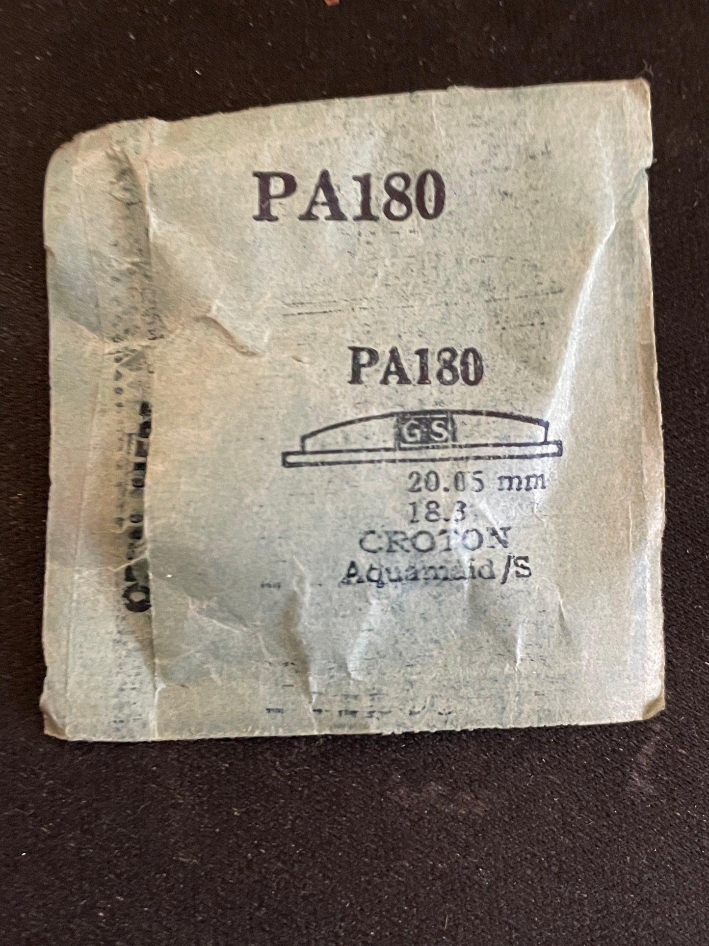 GS PA180 Wrist Watch Crystal 18.3 / 20.05 mm for Croton Aquamaid/S Wrist - New
