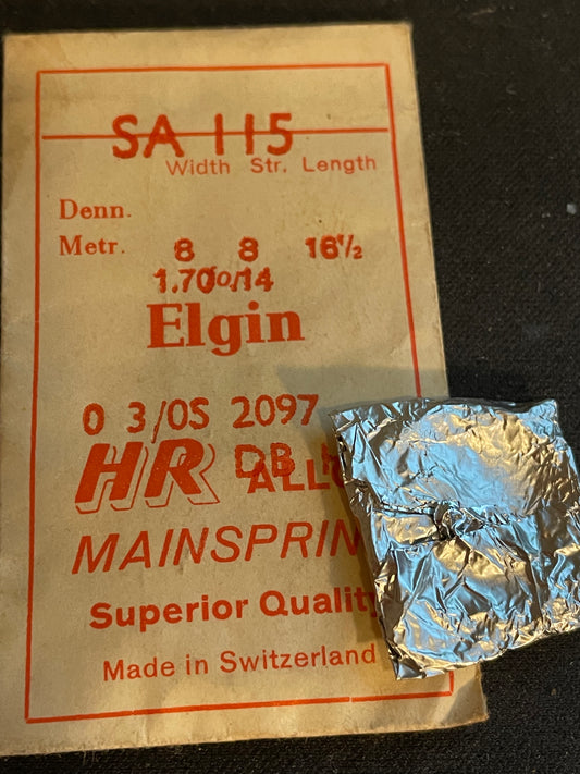 HR Mainspring SA115 for Elgin 0s & 3/0s No. 2097 / 6095 - Alloy