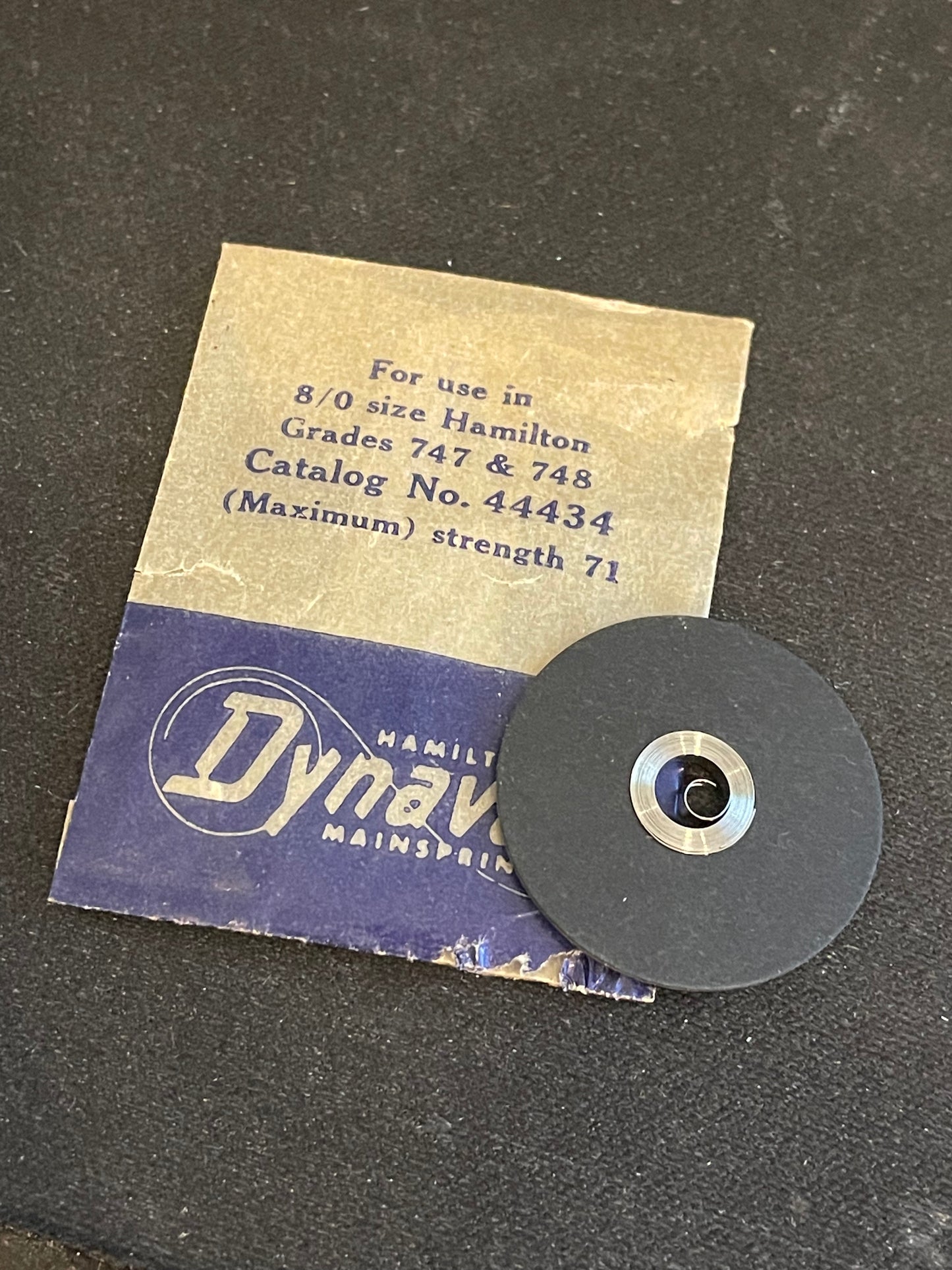 Hamilton Factory Dynavar Mainspring for 8/0s Factory No. 44434 - Alloy
