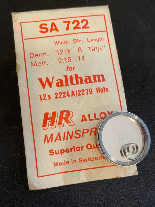 HR Mainspring SA722 for 12s Waltham Factory No. 2224A/2279 - Alloy
