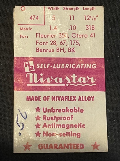 HR Nivastar Mainspring G474 for Otero 41, Fleurier 350, Font 28, 67, 175 - Alloy