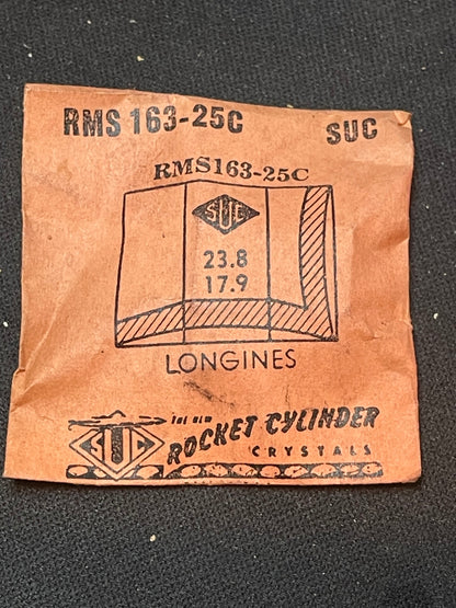 SUC Rocket Faceted Crystal RMS 163-25C for LONGINES - 23.8 x 17.9mm - New
