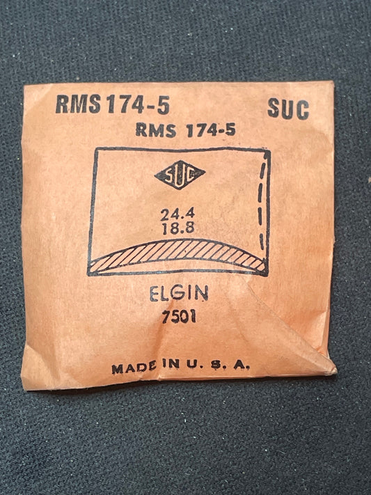 SUC Rocket Crystal RMS 174-5 for ELGIN case #7501 - 24.4 x 18.8mm - New