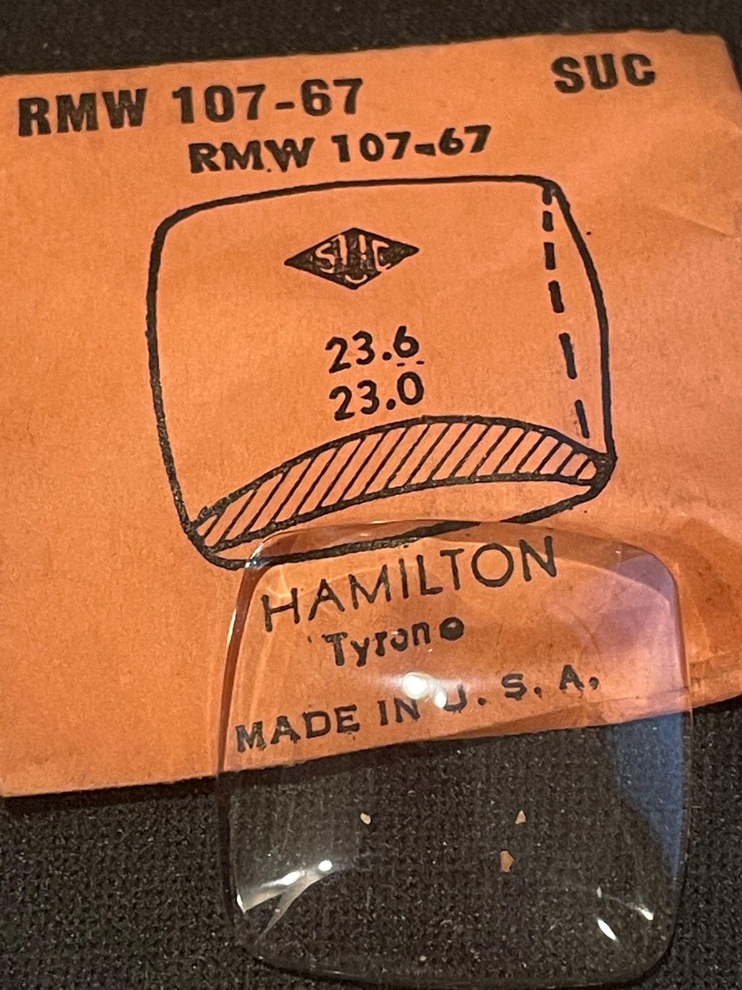 SUC Rocket Crystal RMW 107-67 for HAMILTON Tyrone - 23.6 x 23.0mm - New