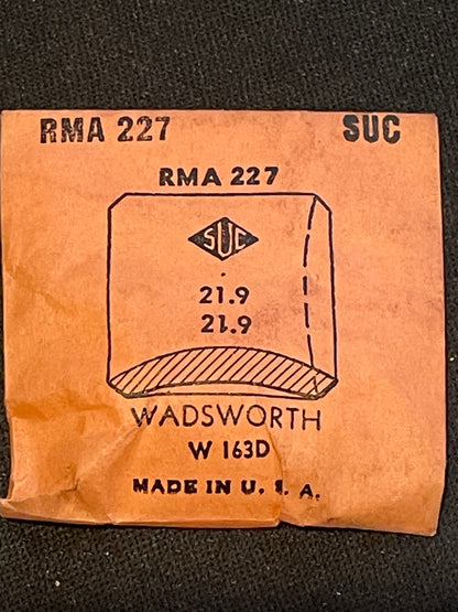 SUC Rocket Crystal RMA 227 for WADSWORTH case #W163D - 21.9 x 21.9mm - New