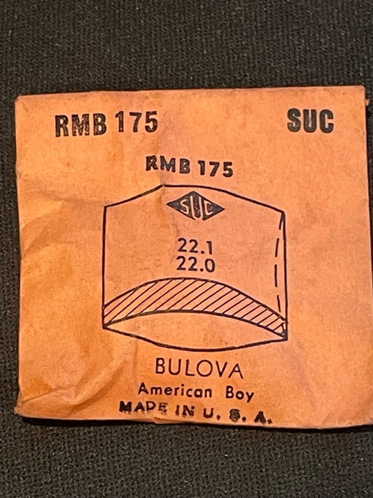 SUC Rocket Crystal RMB 175 for BULOVA American Boy - 22.1 x 22.0mm - New