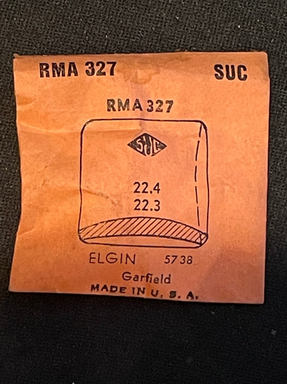 SUC Rocket Crystal RMA 327 for ELGIN Stockton / case #5738- 22.4 x 22.3mm - New