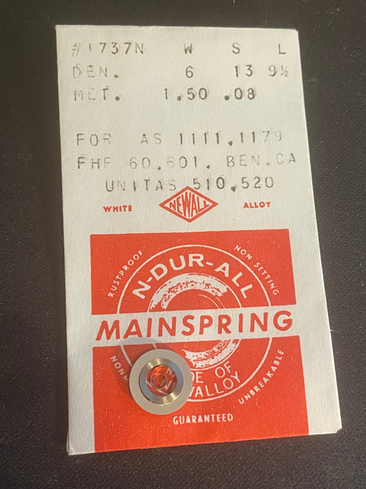 NEWALL Mainspring #1737N for Benrus CA, AS 1111, 1179, Unitas 510, 520 - Alloy