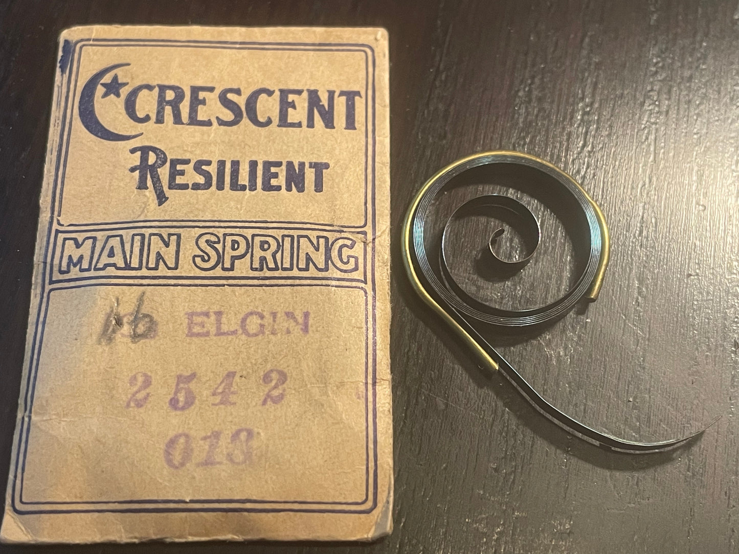 Crescent Resilient Mainspring for 16s Elgin No. 2542 - Steel