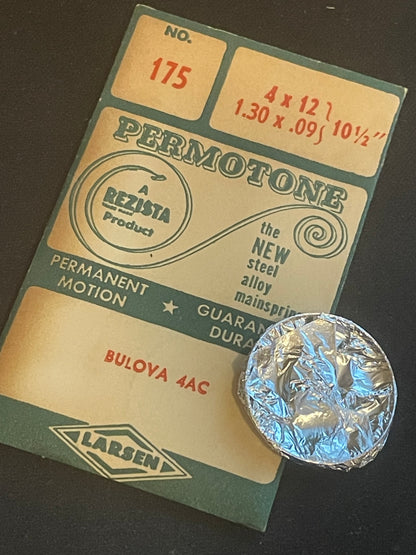 Permotone Unbreakable Mainspring #175 for Bulova 4AC - Alloy