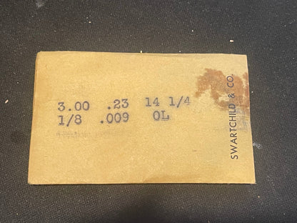 Swartchild Black Shield Clock Mainspring 3.00 x .23 mm x 14¼" Junghans 79