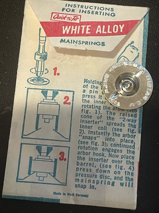 HR Quick Fit Mainspring K472 for Kurth 384, Benrus CF, DA, Jeambrun 23 D - Alloy