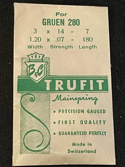 TRUFIT Mainspring for Gruen caliber 280 - Steel